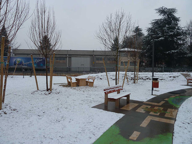 inverno parco vialetto